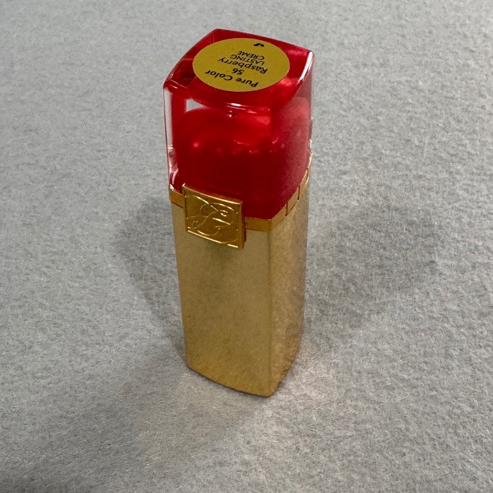 Estee Lauder Pure Color Lipstick Women 56 Raspberry Lasting Creme Gold Tube